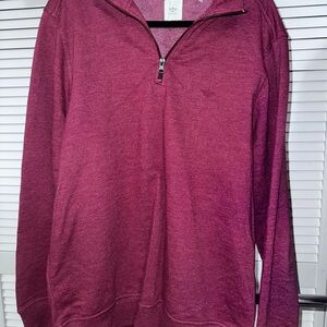 Dockers Men's Burgundy Zip-Up Sweater